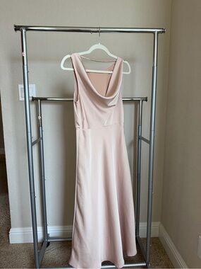 Blush Cowl-Neck Midi Dress